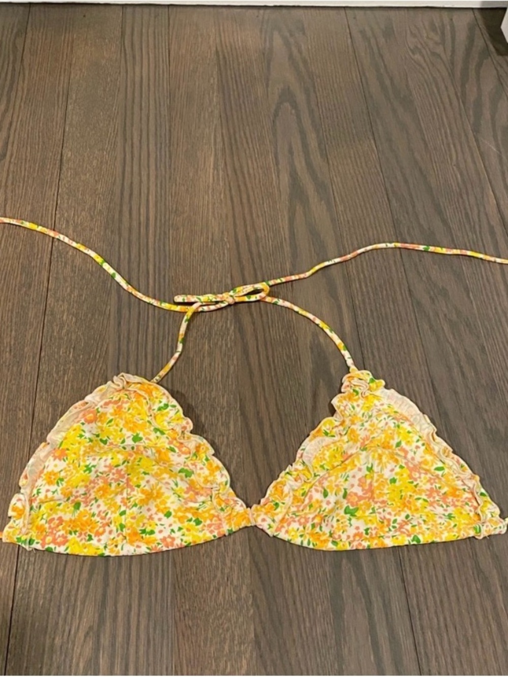 Shoshanna Yellow Floral Bikini Top size: b/c